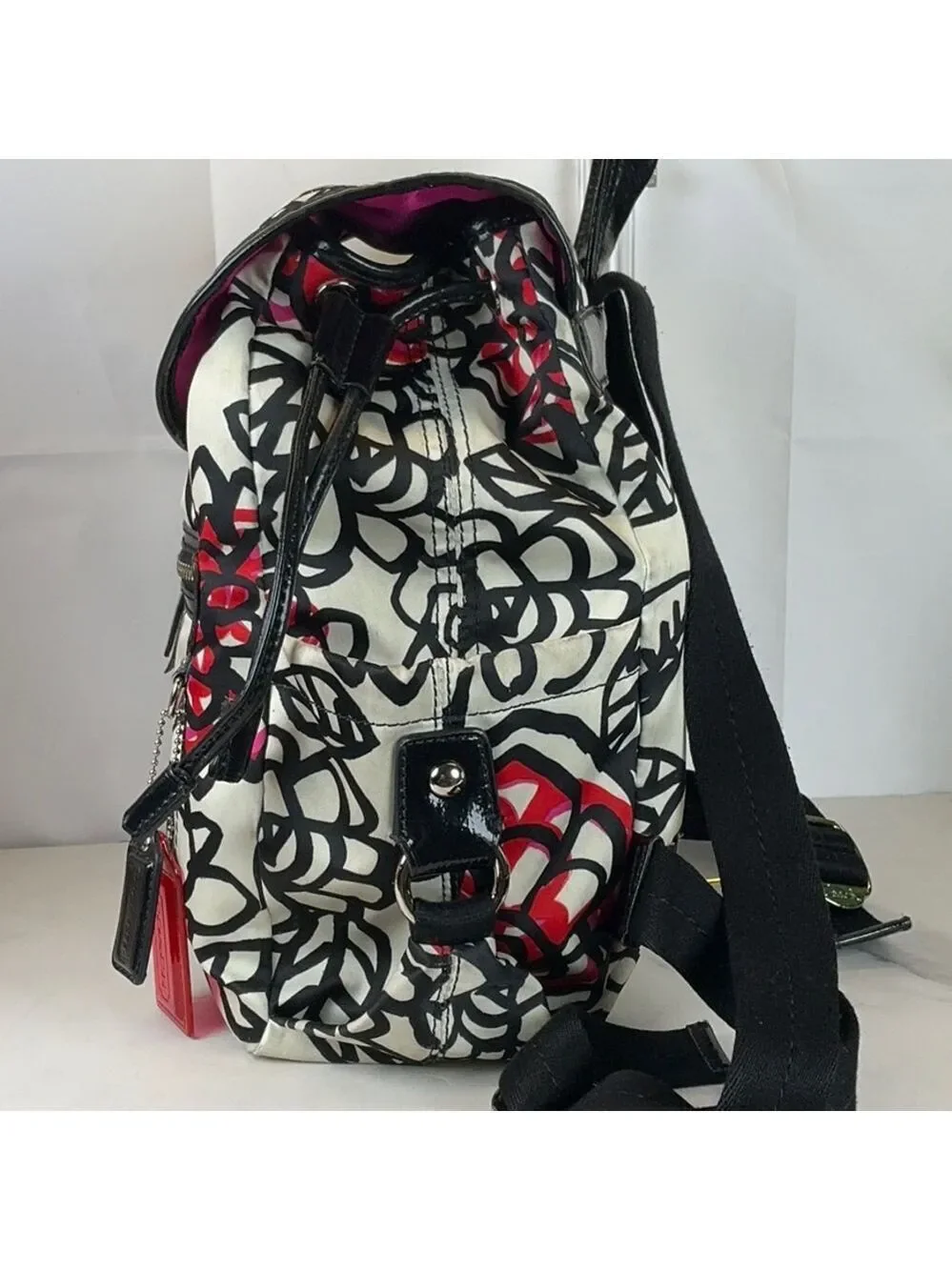 Coach Poppy Y2K Daisy Floral Graffiti Nylon‎ Backpack Bag